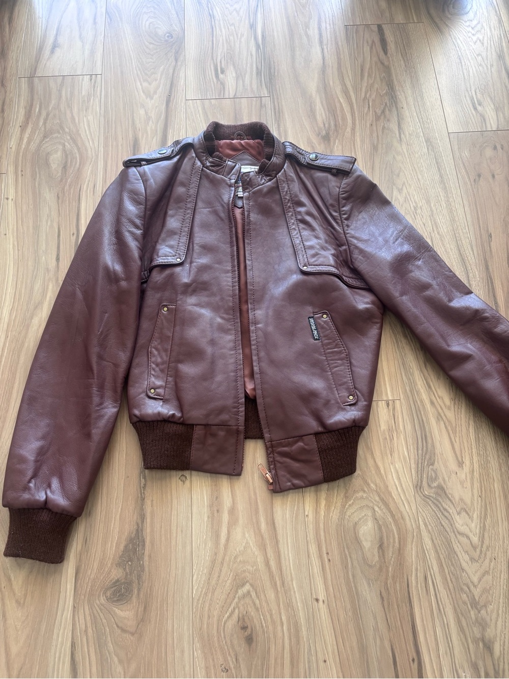 Women's Dark Brown Leather Bomber Jacket
